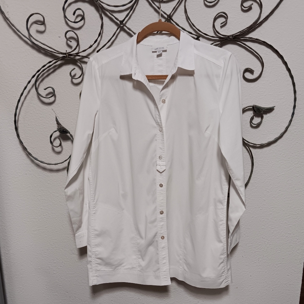 J. JILL White Shirt Collection cotton blend tunic, S